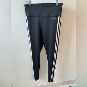 Classic Adidas Black/White striped Leggings (worn once)